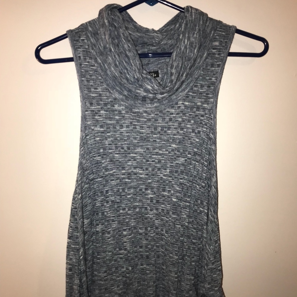 Blue Cowl Tank Top